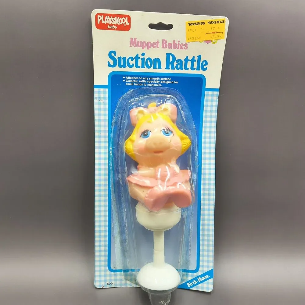 Playskool Baby Muppet Babies Miss Piggy Suction Rattle Vintage 1986